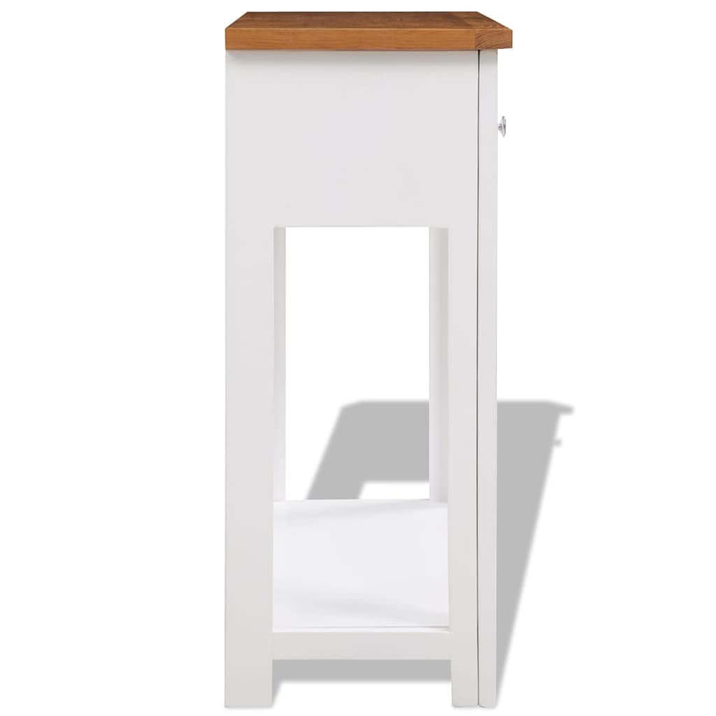 Console Table with Drawers Solid Oak Wood U29058