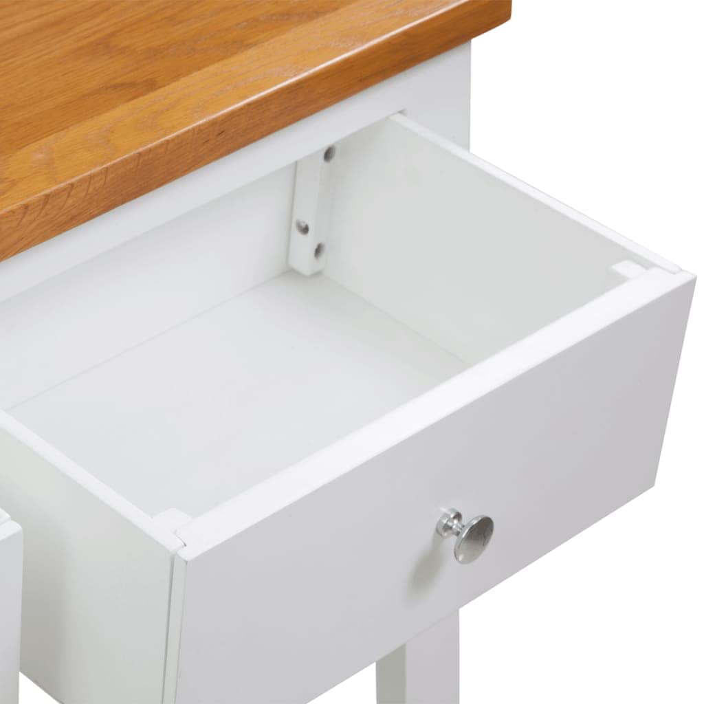 Console Table with Drawers Solid Oak Wood U29058