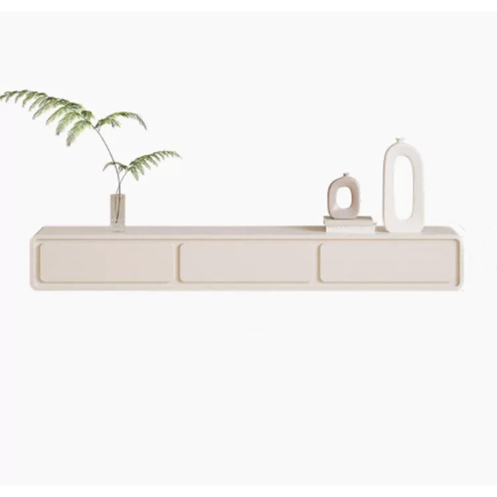 Cream White Floating TV Stand with Drawers V20008