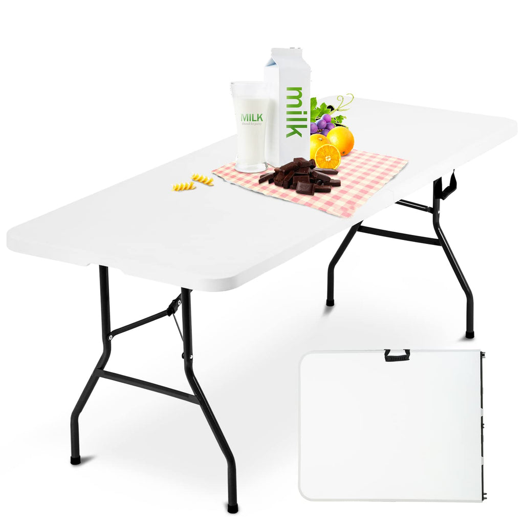 White 6 ft Folding Portable Table 500 lbs Capacity N357357