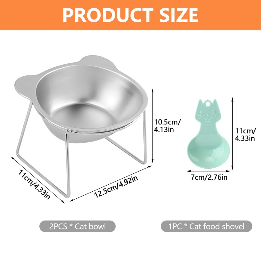 2 Pack Stainless Steel Elevated Cat Bowls T791684