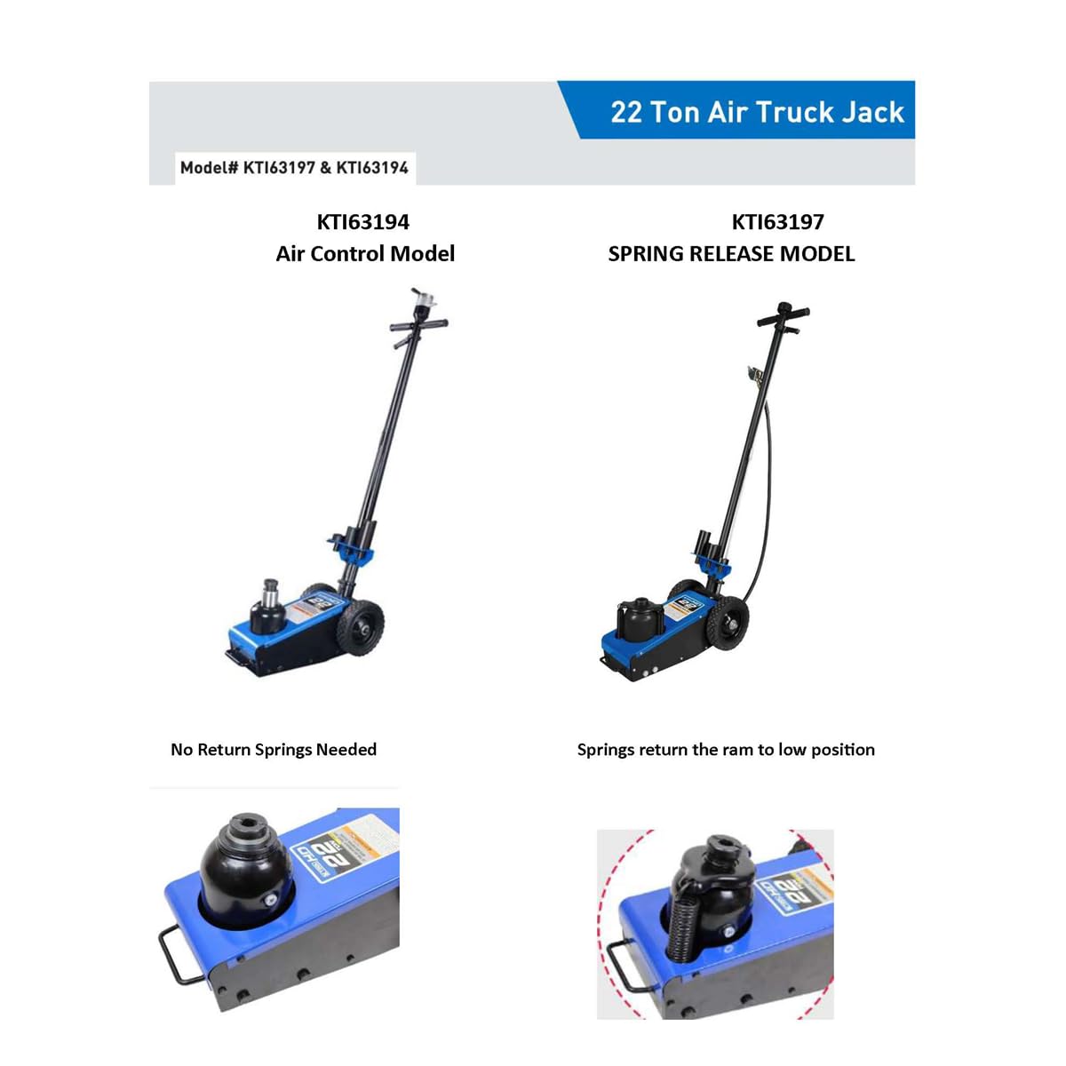 22 Ton Air Hydraulic Truck Jack 44,000 lbs M2104