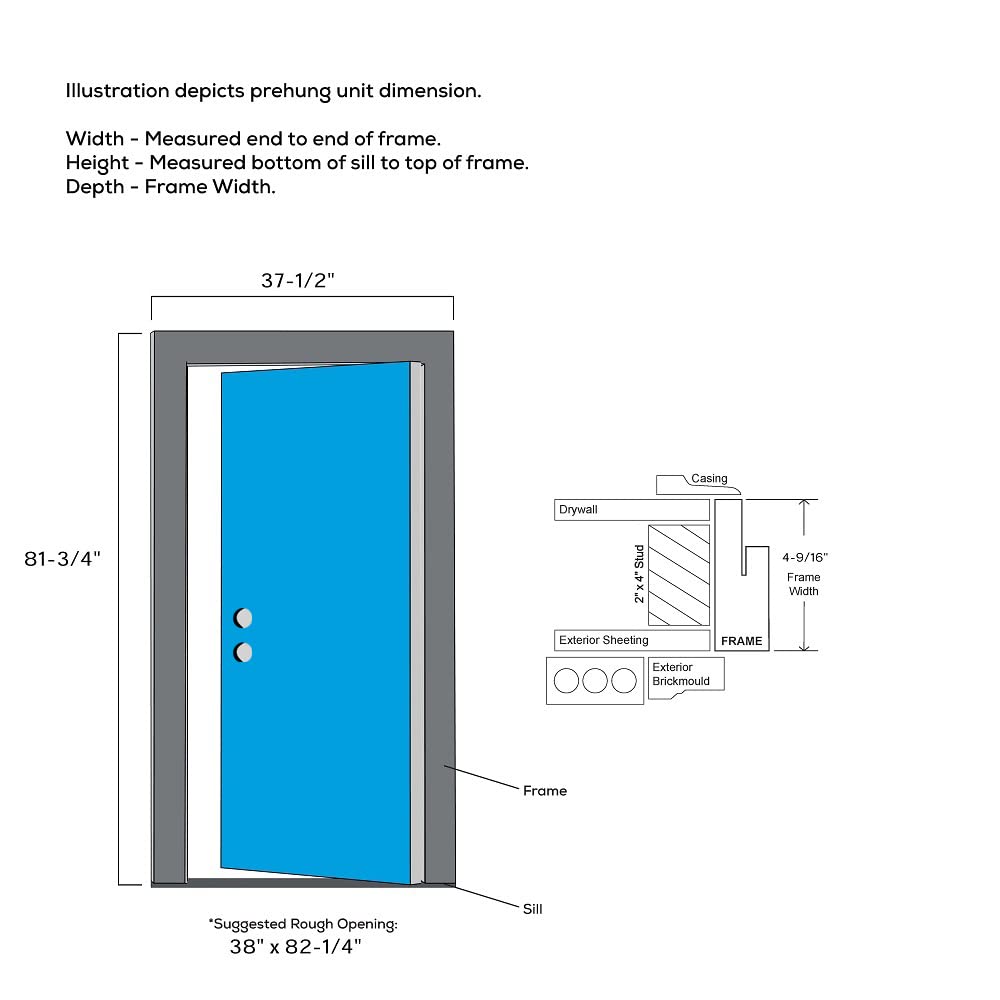 Steel Primed Right-Hand Inswing Full Lite 36" x 80" Front Door O772176