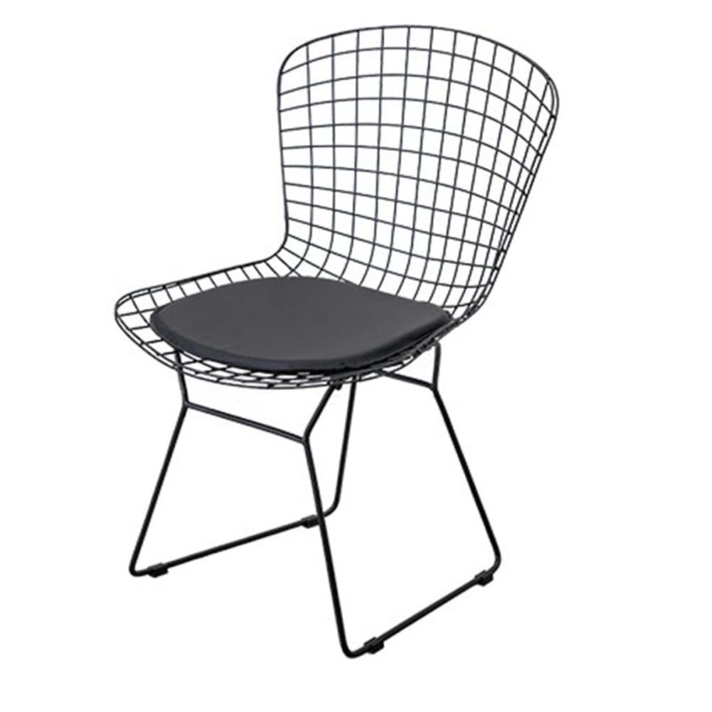 Black Metal Dining Chair with Cushion Set of 4 H6797