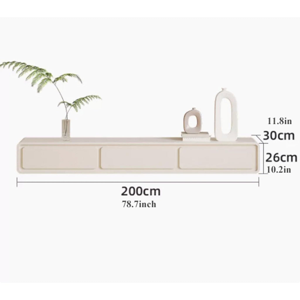 Cream White Floating TV Stand with Drawers V20008