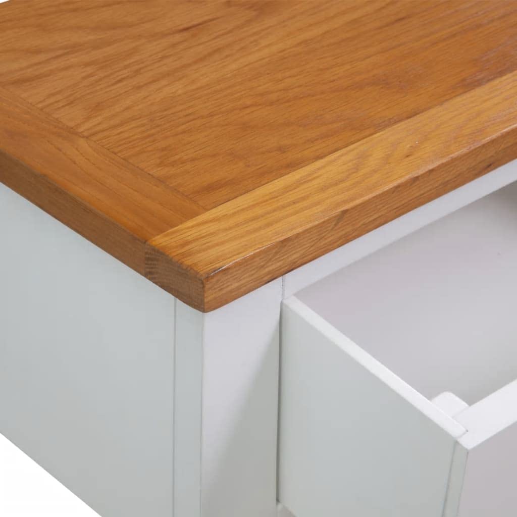 Console Table with Drawers Solid Oak Wood U29058