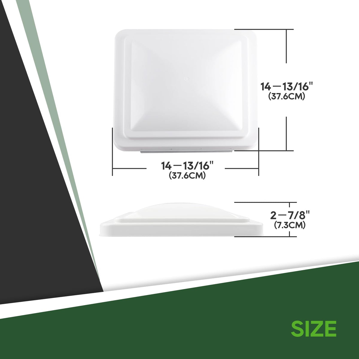 2 Pack 14 Inch White RV Roof Vent Cover G9058