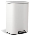 13.2 Gallon White Stainless Steel Step Trash Can Y84999