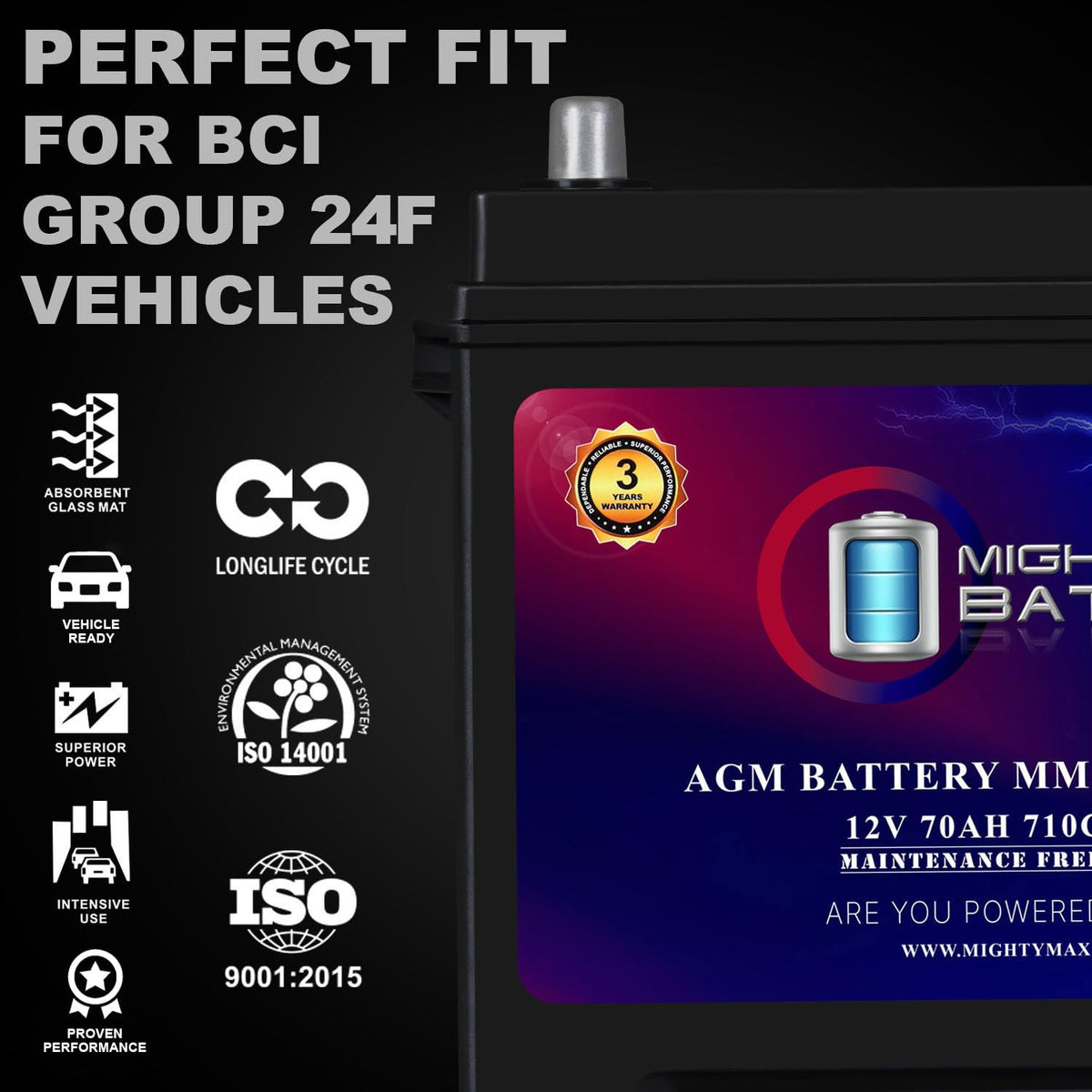 12V 70Ah AGM Replacement Battery M84635