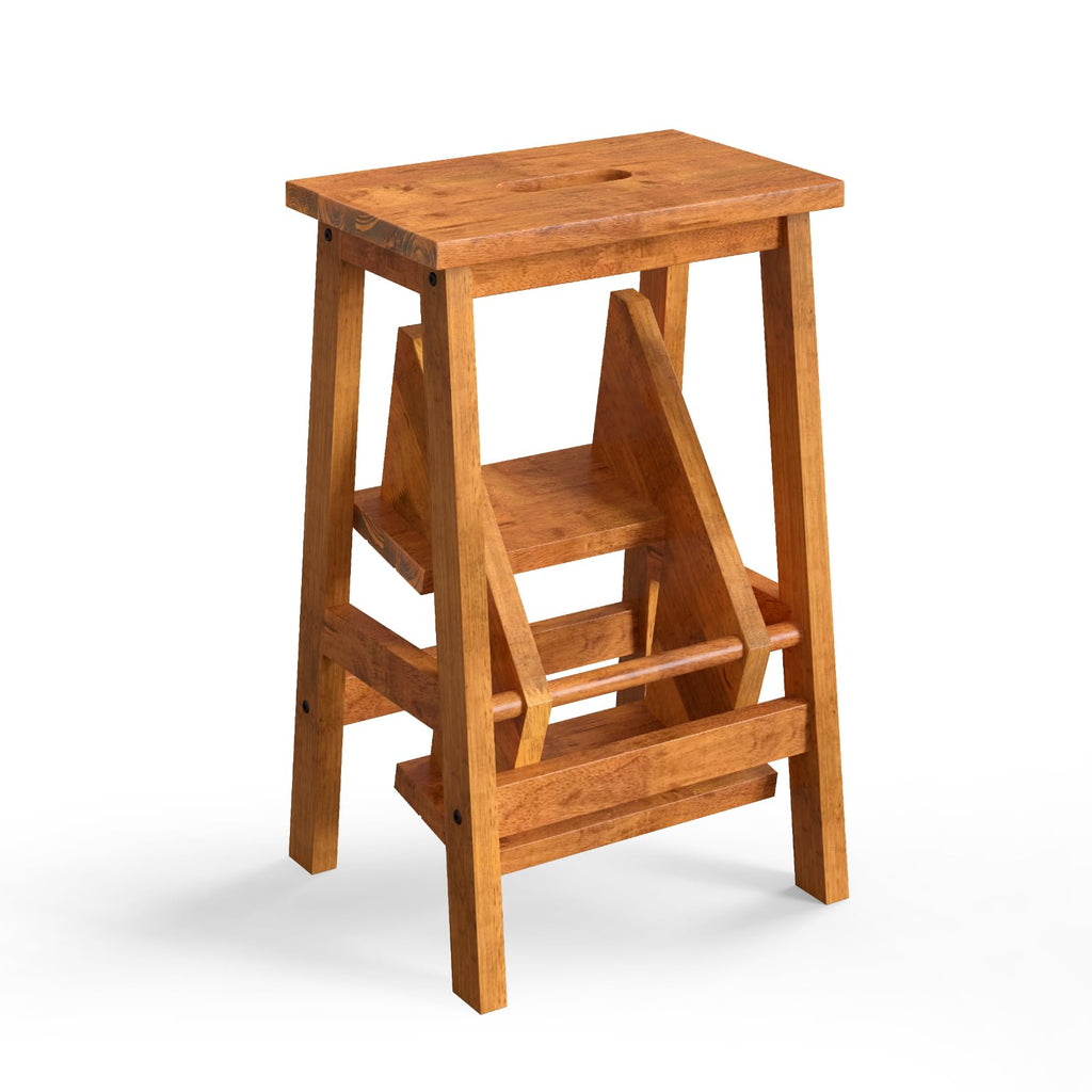3 Tier Wood Step Ladder with Anti-Slip W334153
