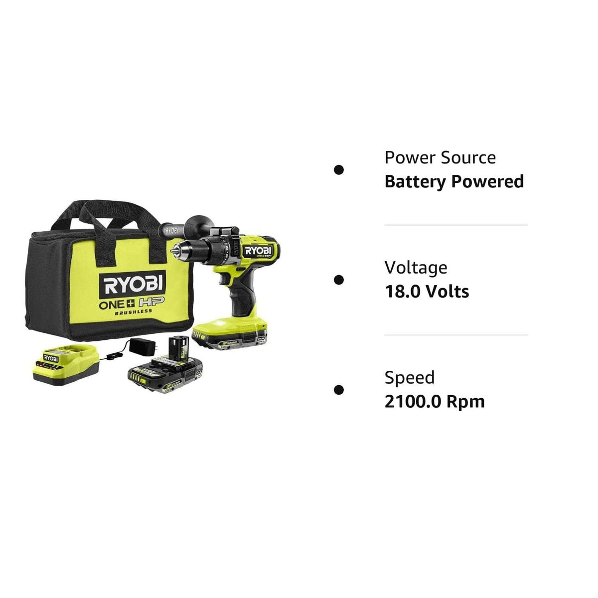 18V Brushless Cordless 1/2 in. Hammer Drill Kit with 2.0 Ah Batteries F353