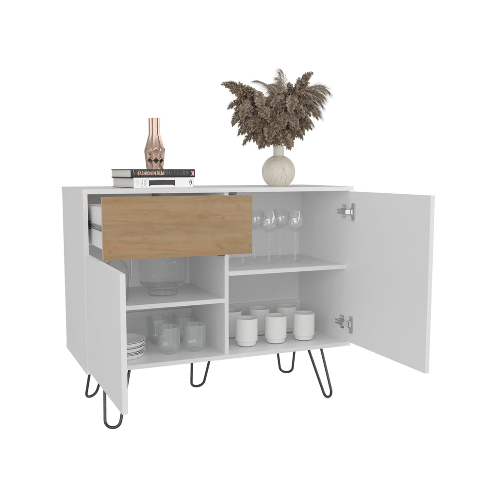 39" Wide Console Table with Two Cabinets, One Drawer and Four Shelves I485