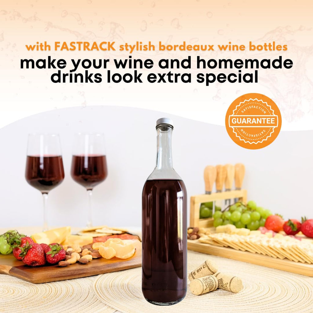 750ml Clear Glass Bottles with Lids 12-Pack J3030