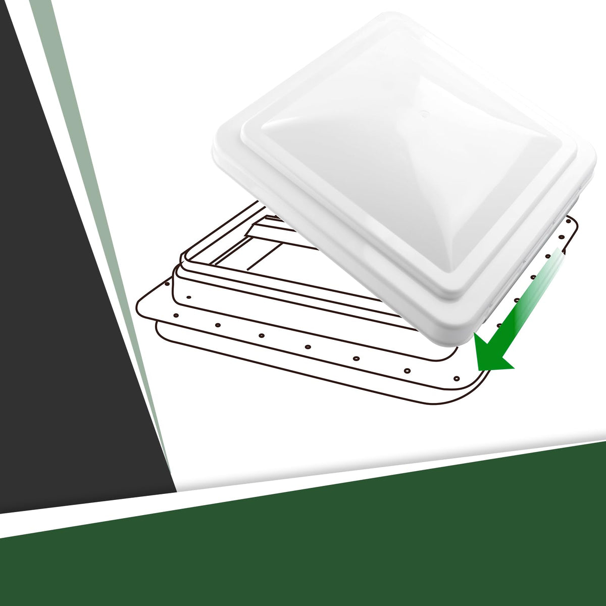 2 Pack 14 Inch White RV Roof Vent Cover G9058