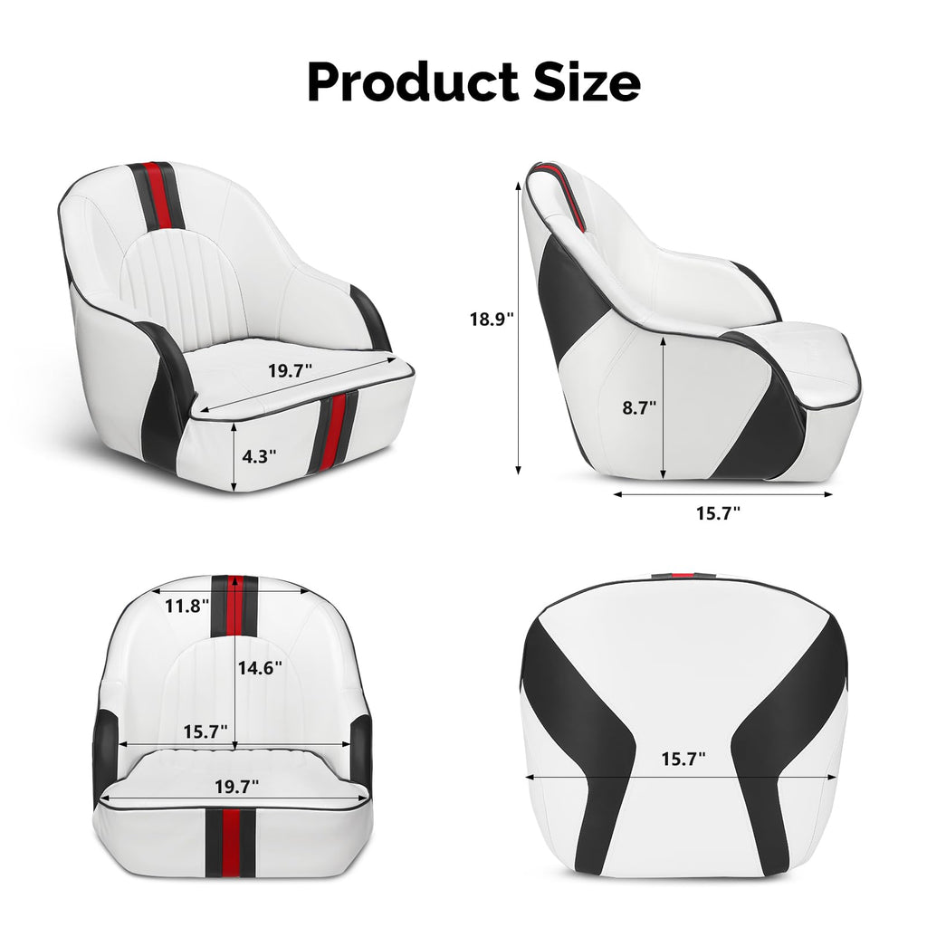 Pontoon Boat Captain Bucket Seat with Cover Z551