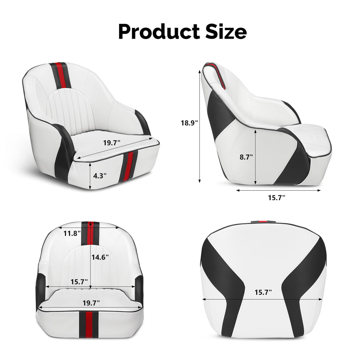 Pontoon Boat Captain Bucket Seat with Cover Z551