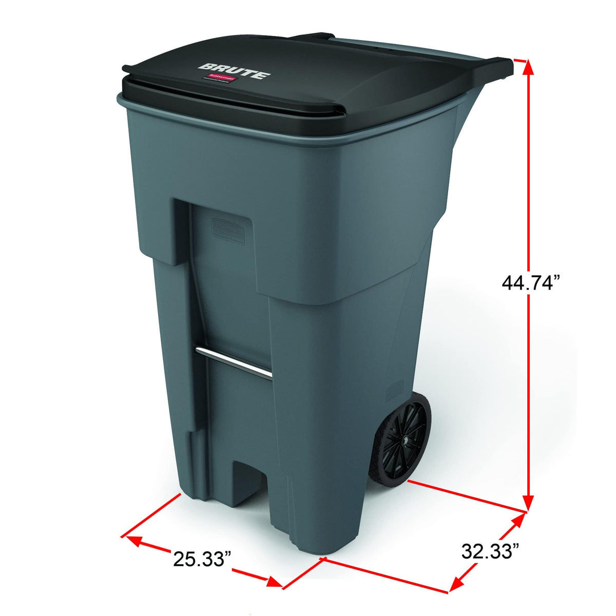 65 Gal Plastic Trash Can with Wheels O375842