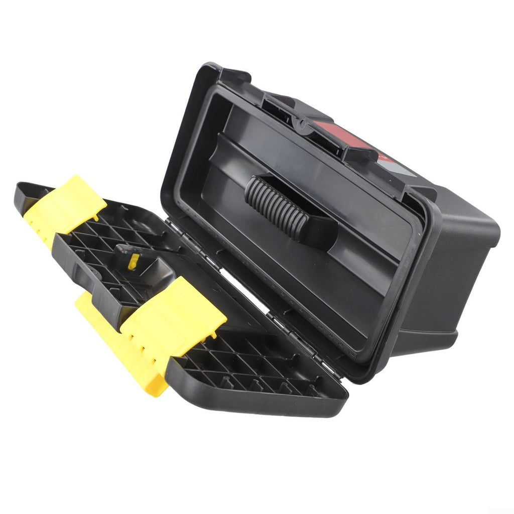 10 Inch Black Plastic Toolbox with Dual Layer Organization L6366