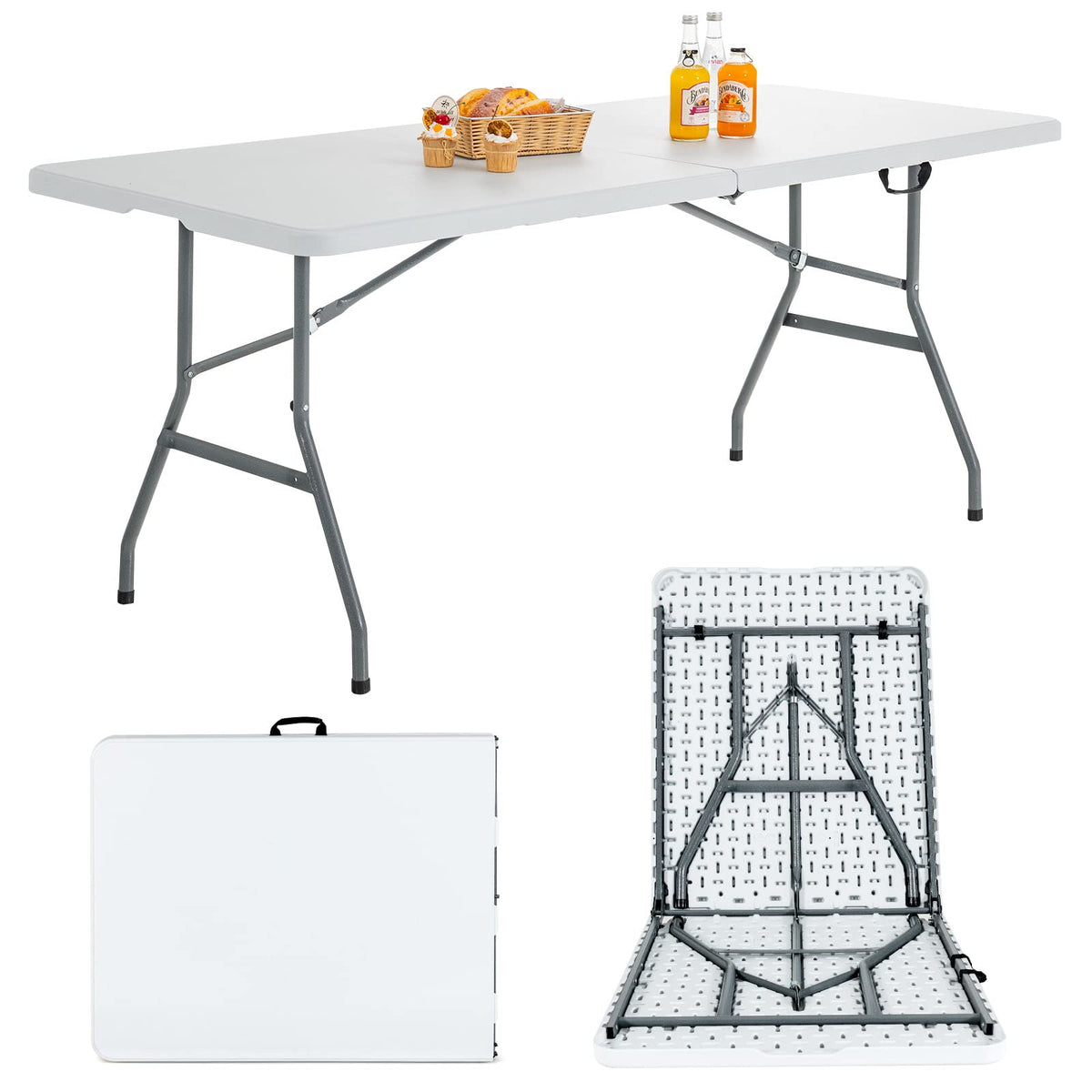 6ft White Folding Table U82725