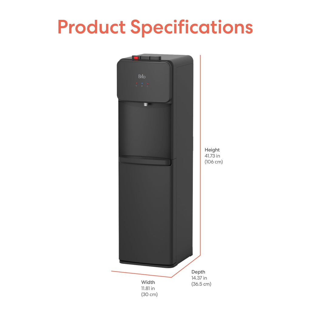 Bottom Load Water Cooler Dispenser, 5 Gallon, Black W3851