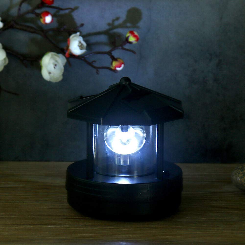 Solar Lighthouse with Rotating LED Light J757
