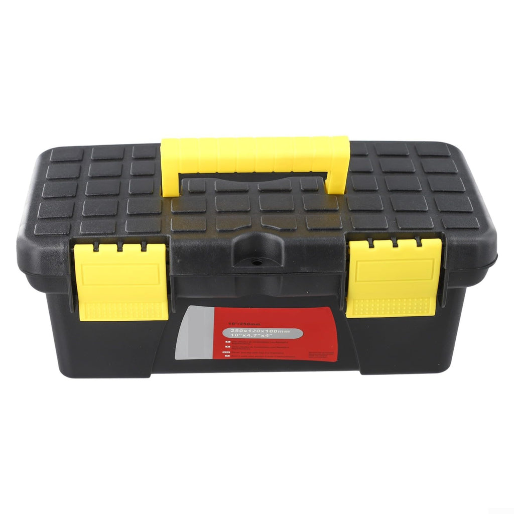 10 Inch Black Plastic Toolbox with Dual Layer Organization L6366