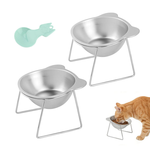 2 Pack Stainless Steel Elevated Cat Bowls T791684