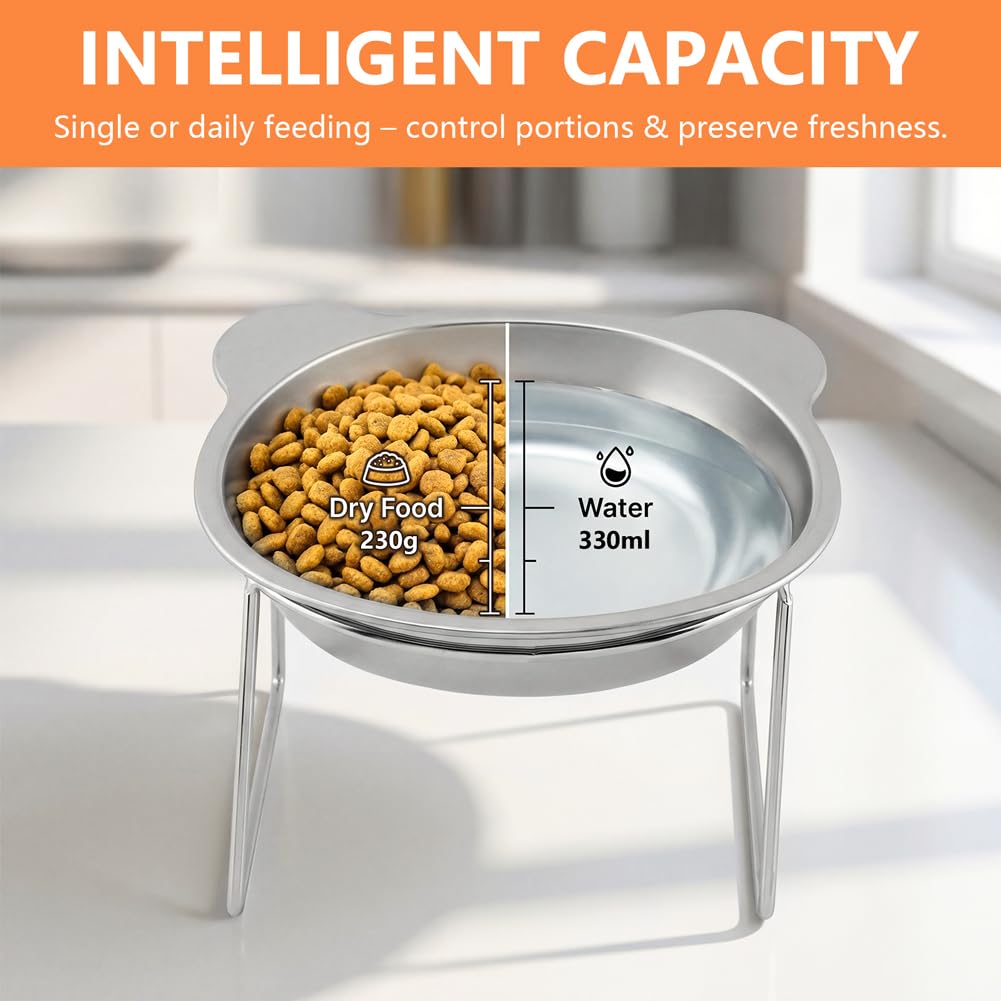 2 Pack Stainless Steel Elevated Cat Bowls T791684