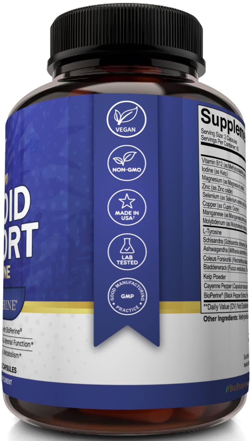 Thyroid Support Complex with Iodine, B12 & Ashwagandha, 120 Caps V784