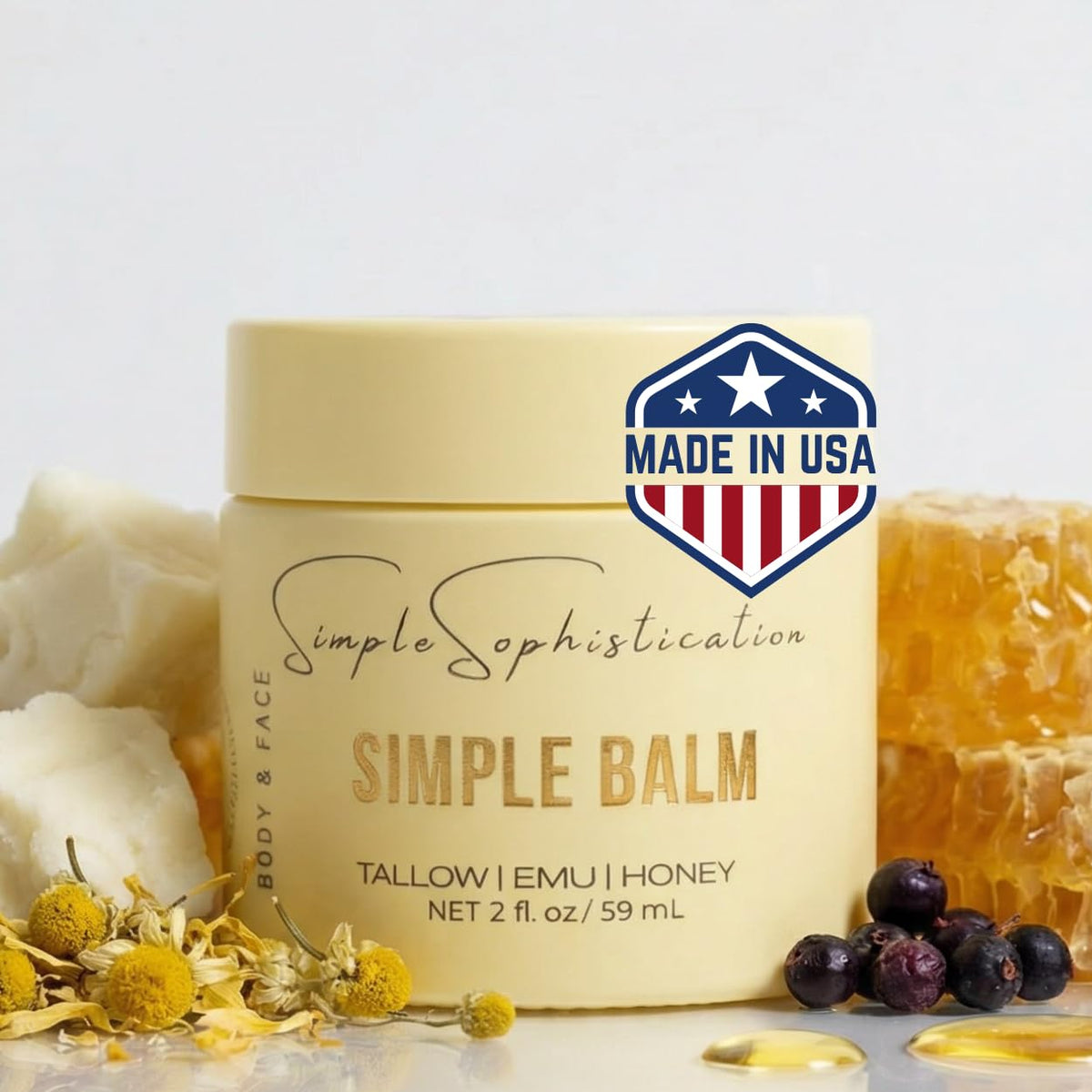 Tallow Emu Honey Balm Face & Body Moisturizer 1 oz F2267