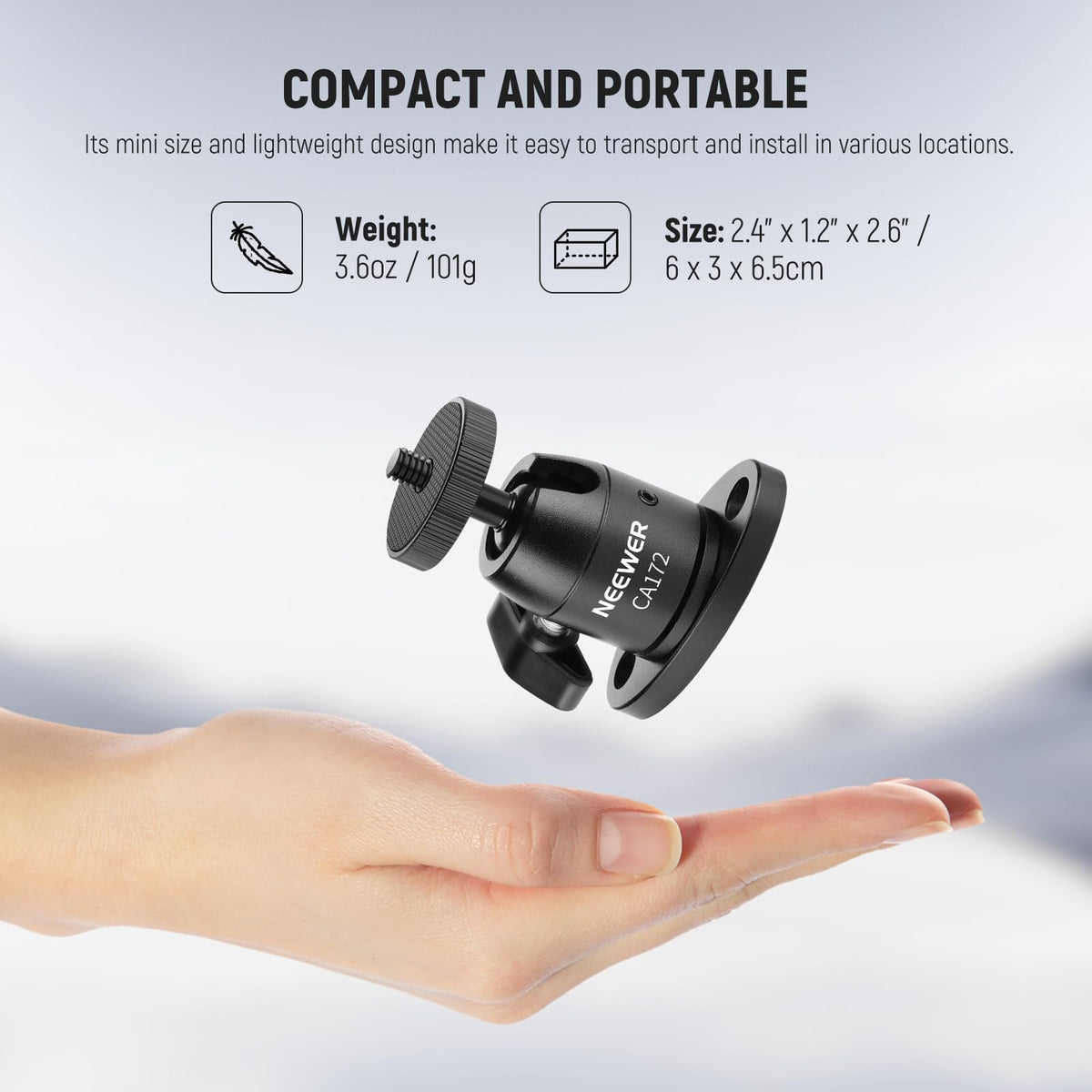 Webcam Wall Ceiling Mount Bracket, Aluminum Alloy Mini Ball Head M632693