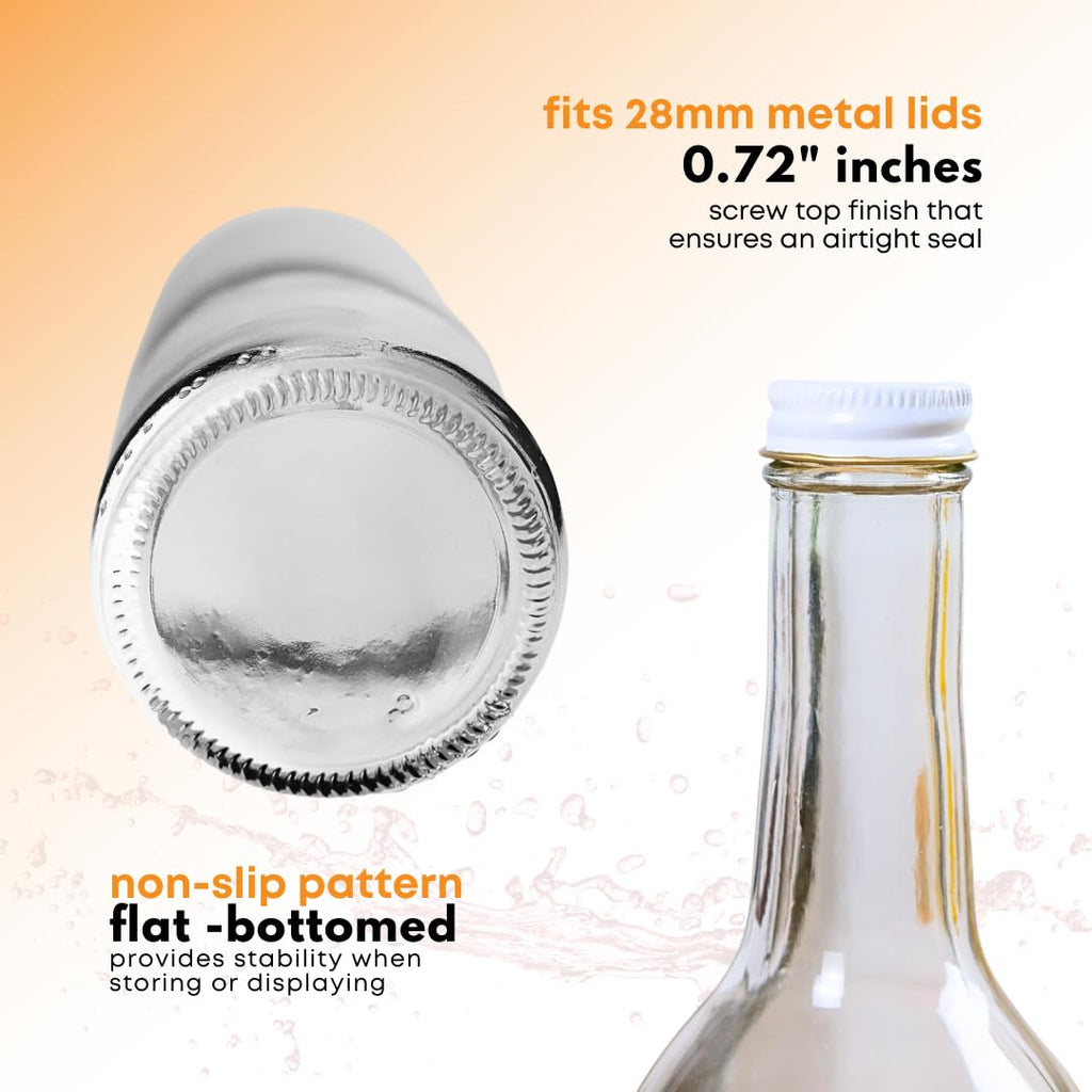 750ml Clear Glass Bottles with Lids 12-Pack J3030