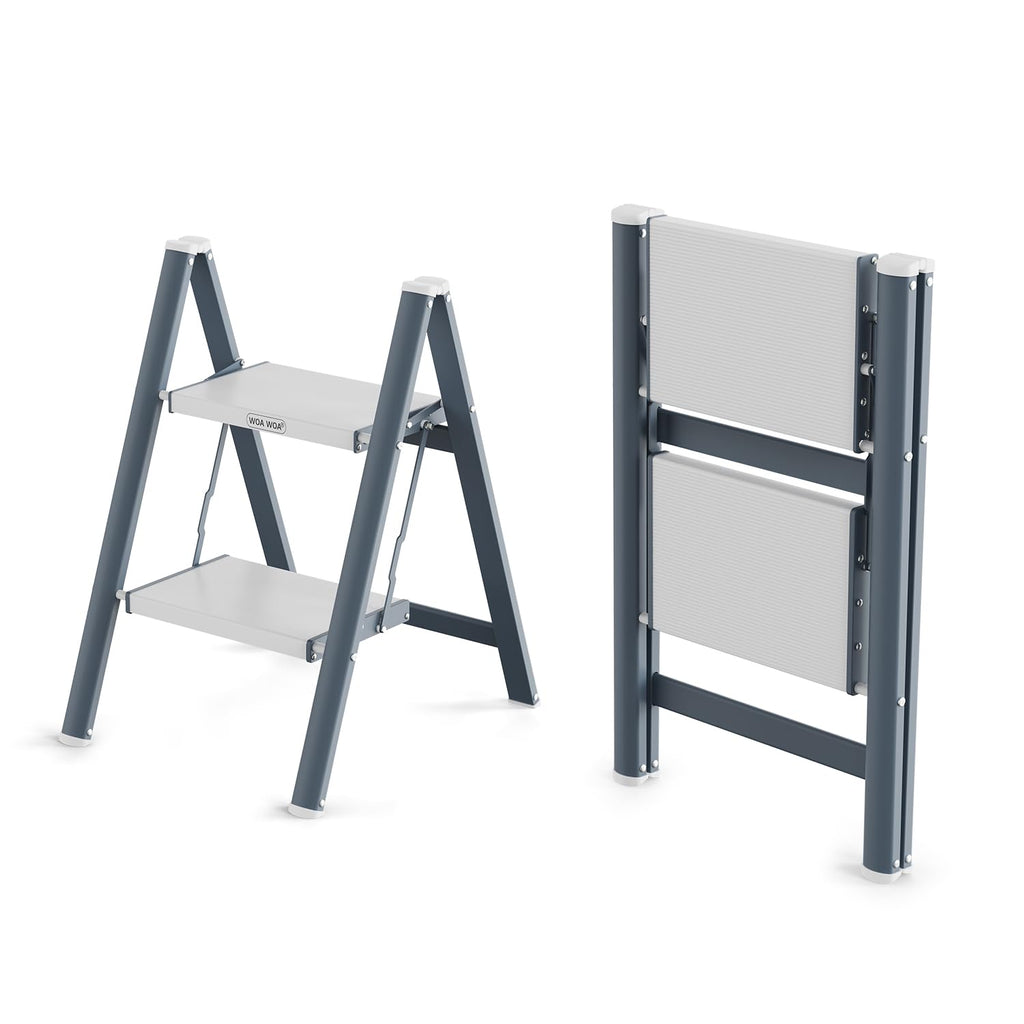 2 Step Ladder, 300lbs Load, 17'' Top Step, Stormy Blue P6728