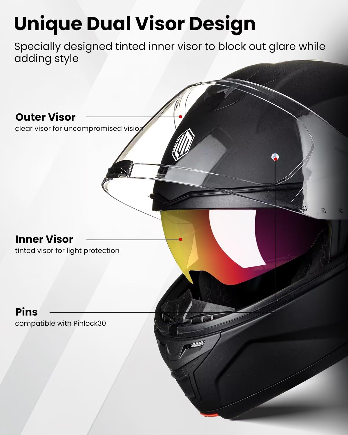 Motorcycle Helmet Modular Full Face D8147