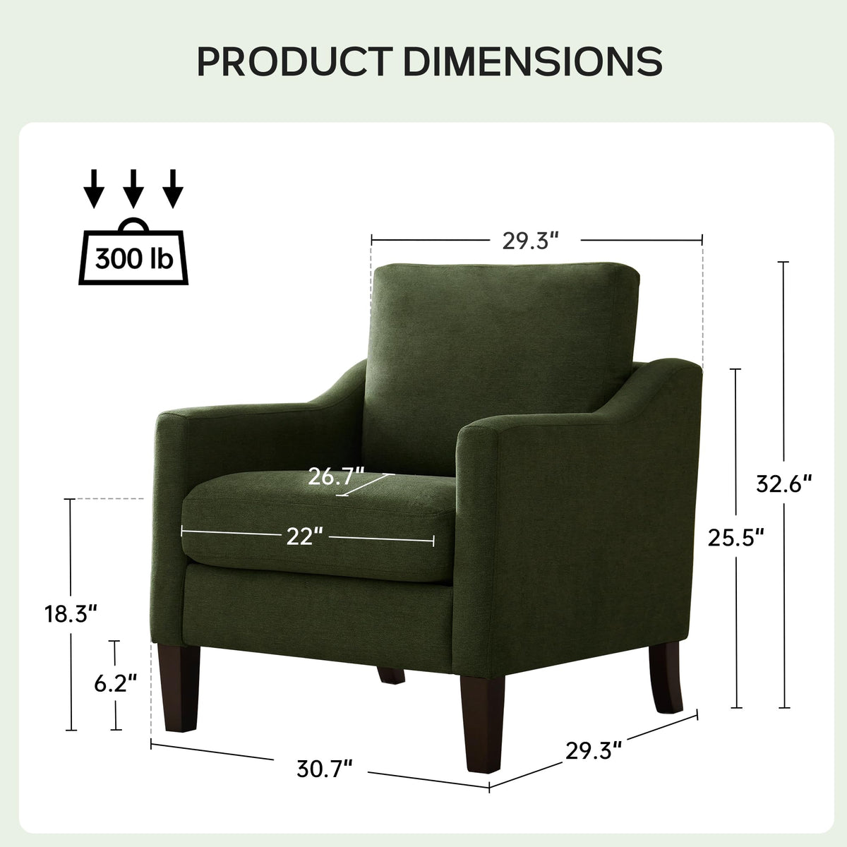 Accent Chairs Set of 2 Green N414