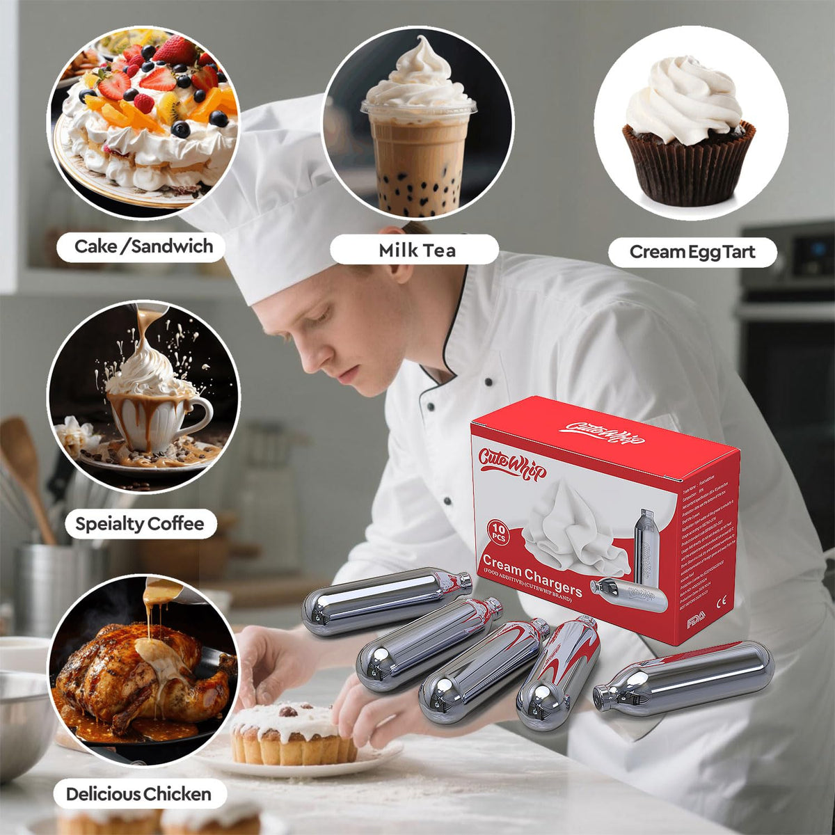 8g Whipped Cream Chargers 10-Pack I513