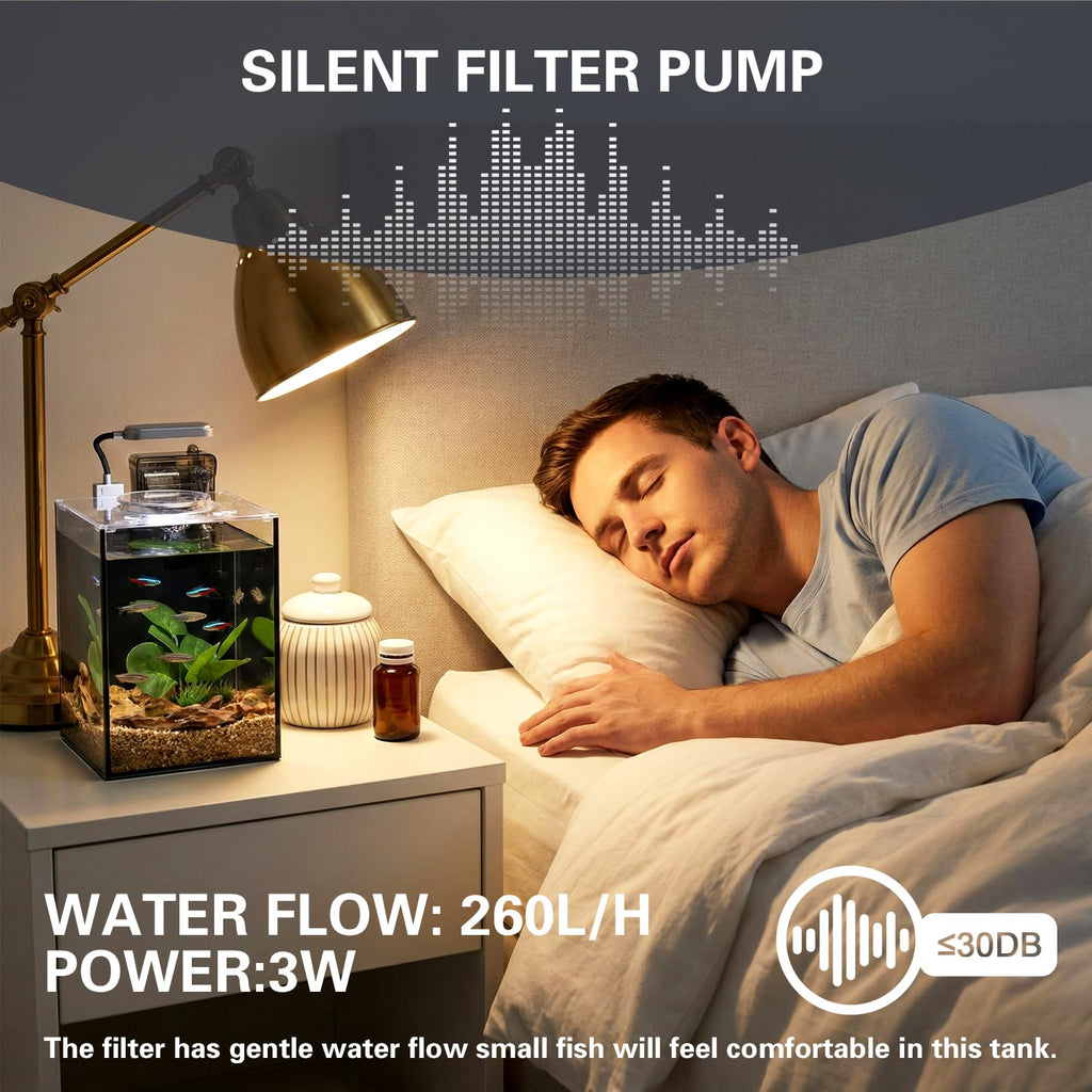 2.2 Gallon Glass Aquarium Set C126