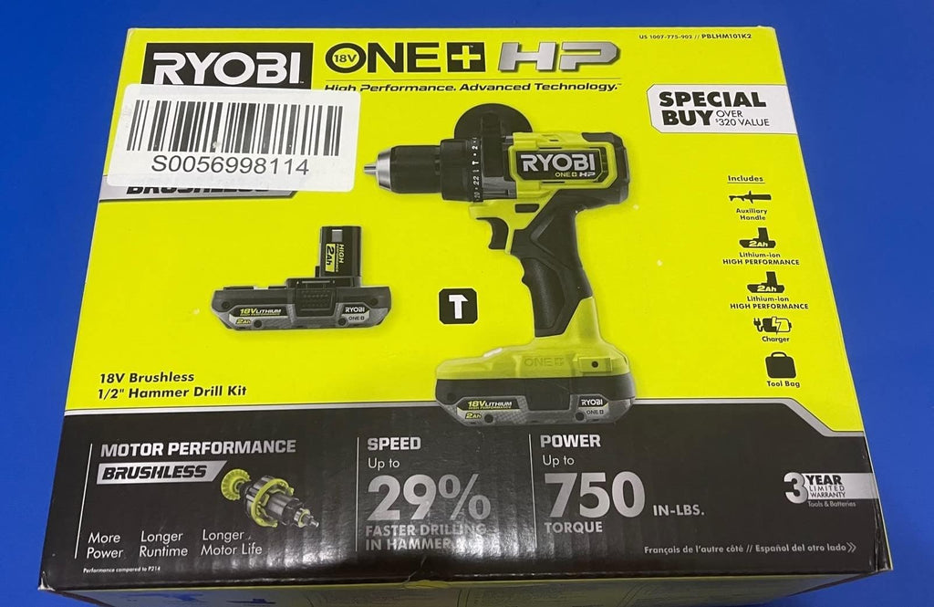 18V Brushless Cordless 1/2 in. Hammer Drill Kit with 2.0 Ah Batteries F353