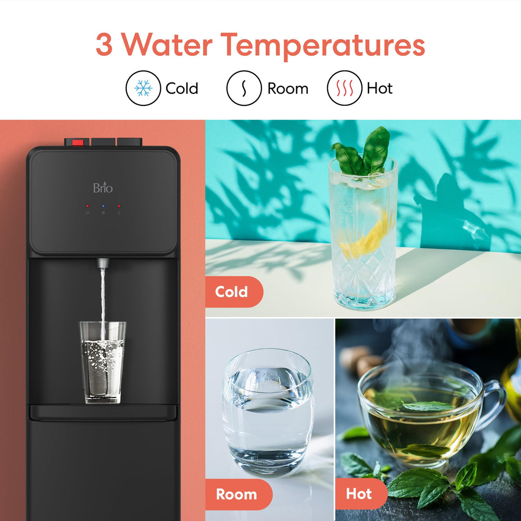 Bottom Load Water Cooler Dispenser, 5 Gallon, Black W3851