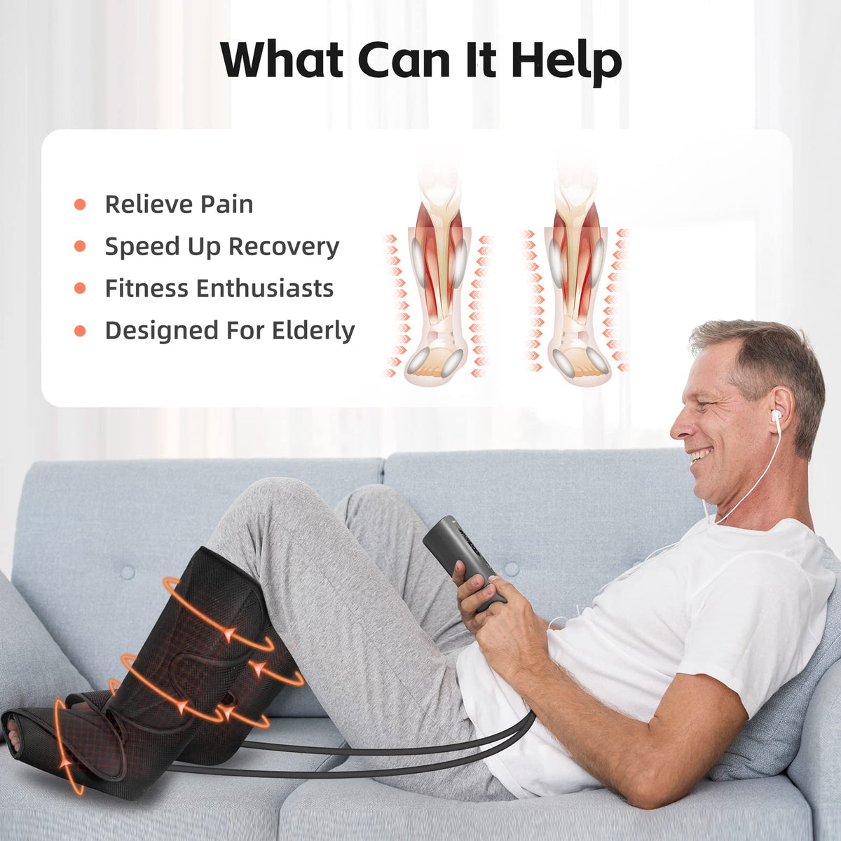 Air Compression Leg Massager with Heat J2498