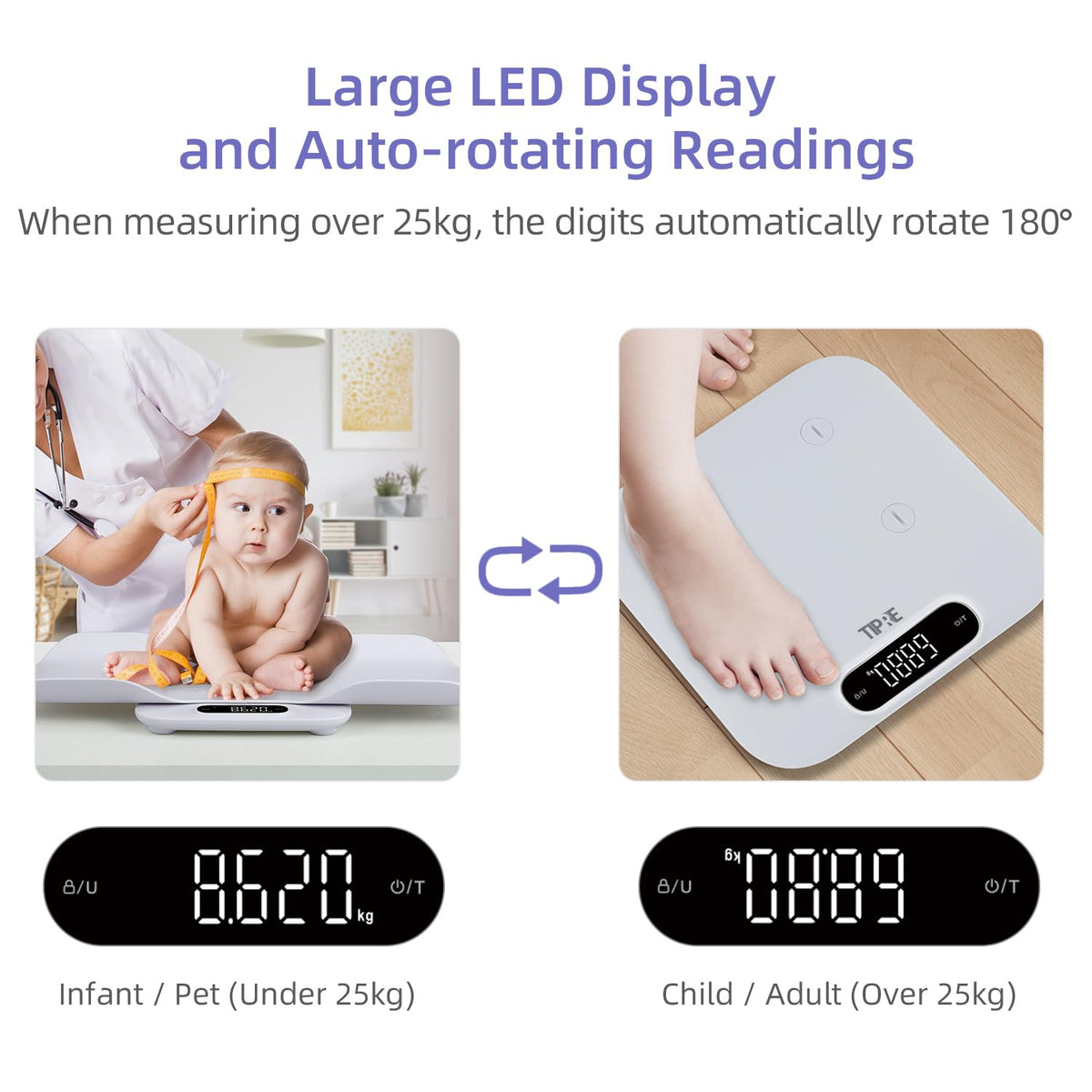 Baby Scale with Detachable Tray, Up to 400lb/180kg M2889