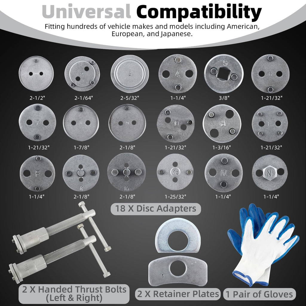24pcs Disc Brake Caliper Compression Tool Kit A56370