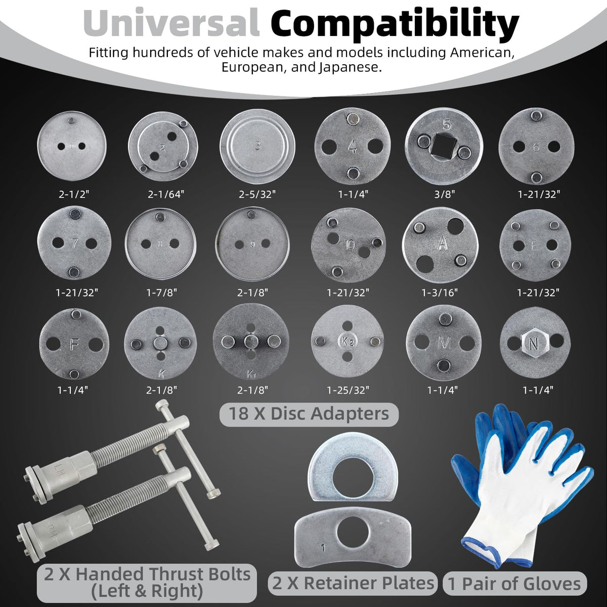 24pcs Disc Brake Caliper Compression Tool Kit A56370