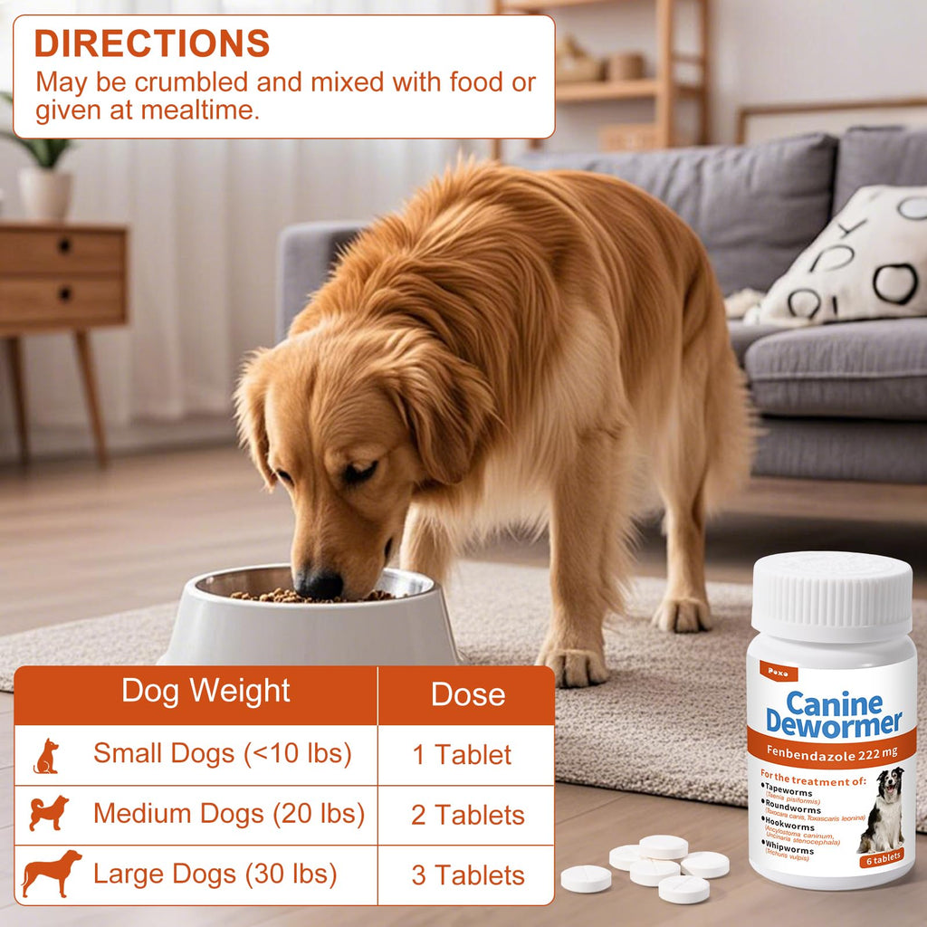 Fenbendazole Tablets for Dogs 6 Tablets Z789
