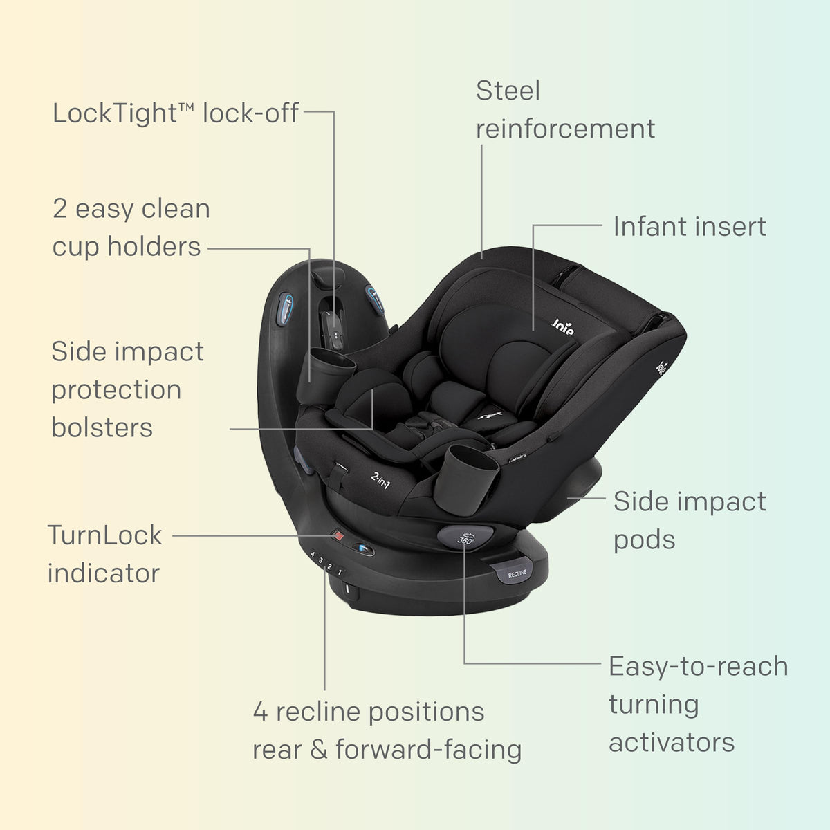 2-in-1 Rotating Convertible Car Seat A77146