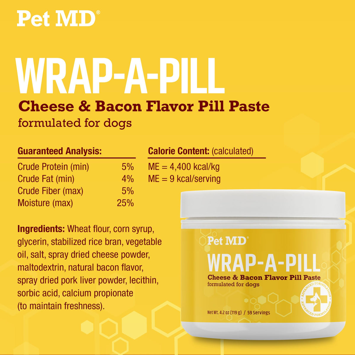 Cheese & Bacon Flavor Pill Paste for Dogs 4.2 oz I257