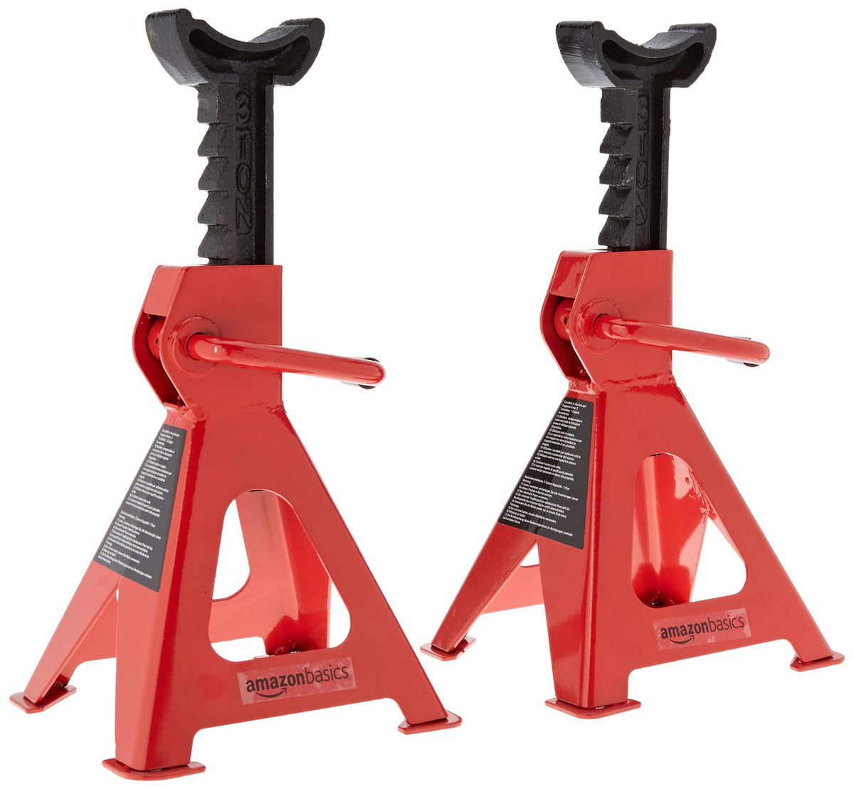2 Ton Low Profile Floor Jack + 3 Ton Jack Stands, Black and Red D33727