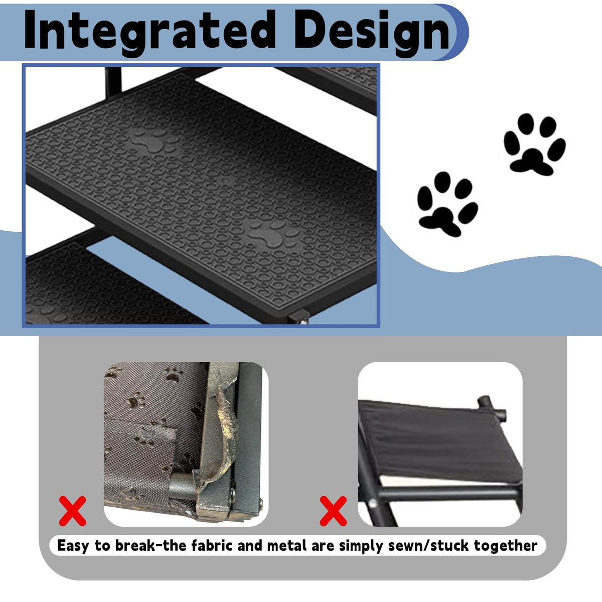 5-Step Foldable Non-Slip Plastic Dog Steps W445