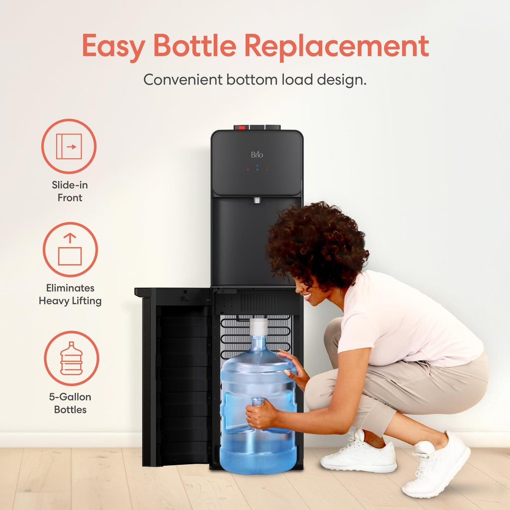 Bottom Load Water Cooler Dispenser, 5 Gallon, Black W3851