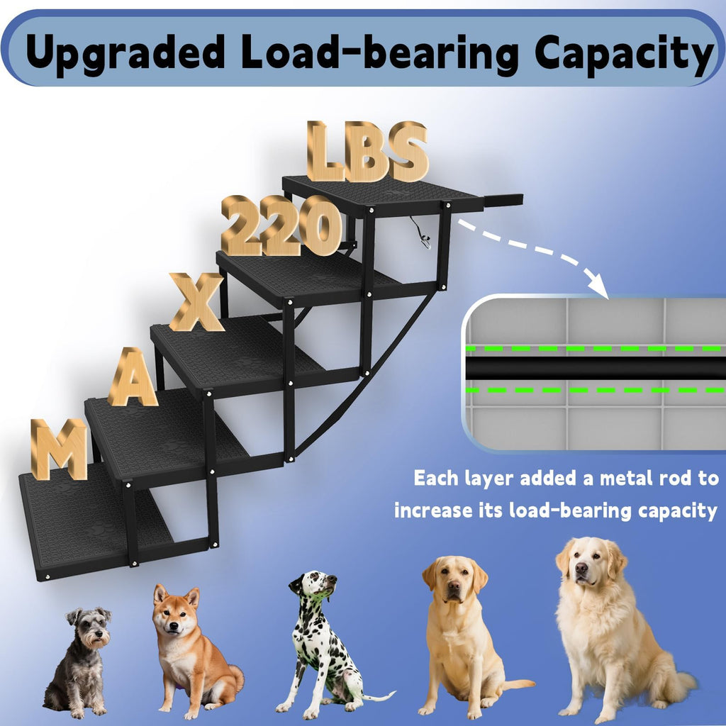 5-Step Foldable Non-Slip Plastic Dog Steps W445